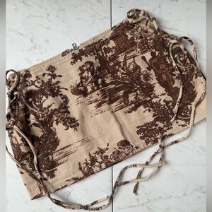 PRETTY LITTLE THING renaissance tapestry lace up mini skirt
